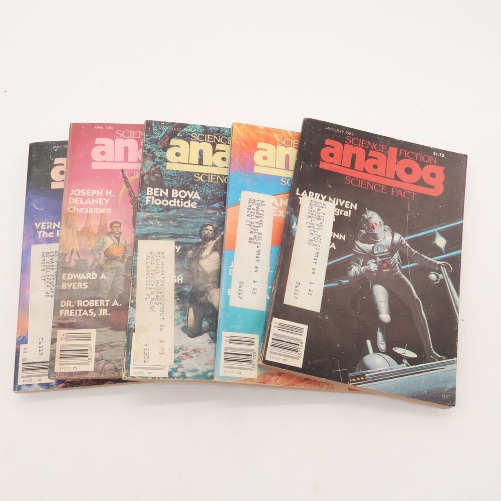 Vintage 1984 Analog Science Fiction Magazine Lot Timothy Zahn - Lot #19